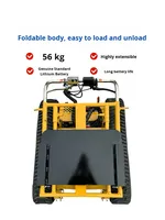 Chariot électrique pliable tout-terrain pour escaliers avec roues en caoutchouc, chariot de transport électrique maniable pour escaliers