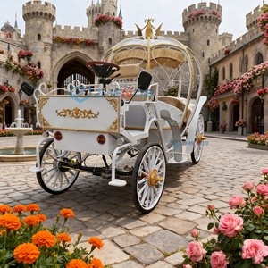 Zhenda Electric Horse Drawn <b>Pumpkin</b> Carriage 6persons Steel Structure Wedding Sightseeing Christmas Customized Color Solid - Product Image 1