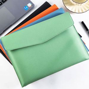 Custom Logo Pu <b>Leather</b> Pouch Meeting Document Bag Organizer Minimalist Contract Holder Waterproof <b>A4</b> File <b>Folder</b> - Product Image 5
