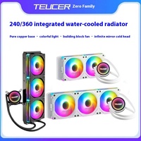 TEUCER NA-360 RGB Kipas CPU Terintegrasi Berpendingin Air 3PIN dengan Bantalan Bola Kompatibel dengan Casing Komputer Generasi ke-13 dan Motherboard X99