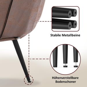 Chaise longue de lecture moderne rétro vintage chaise rembourrée coussin de taille chaise <span class=keywords><strong>inclinable</strong></span> pour le salon - Product Image 6