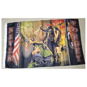 Custom Polyester 3 x 5 Foot Vietnam Wall POW MIA Never Forget Motorcycle Bikers Flag
