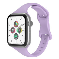 Bracelet en silicone pour Apple Watch Series 1-12, fin, avec fermoir papillon, tendance, pour usage quotidien, vente en gros, bracelet de remplacement