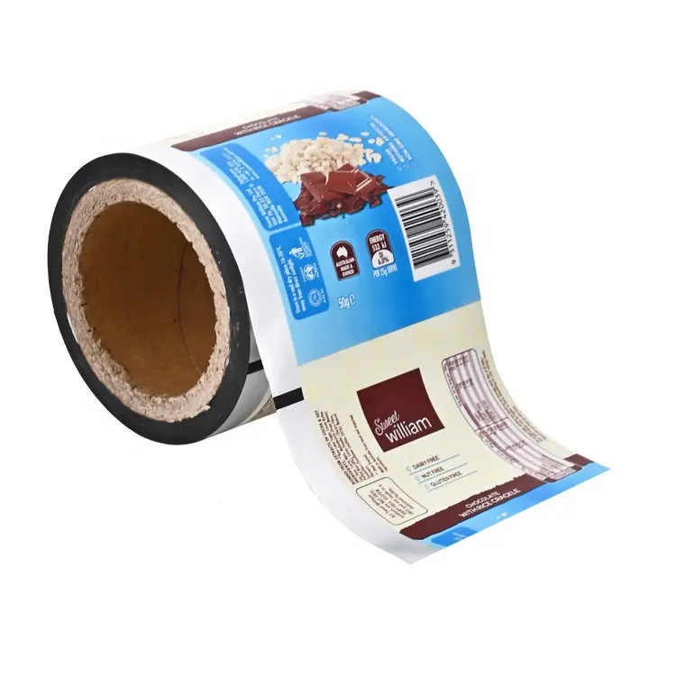 Custom Printed Plastic Aluminum Foil Packaging Film Roll Lamination Food Packaging Film Rolls for Coffee Tea Powder Chocolate