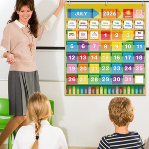 Juego de Calendario de Bolsillo para el Aula, 120 Tarjetas con Información sobre Clima, Estaciones, Festividades, Fecha, Mes y Año para la Gestión del Tiempo - Product Image 6