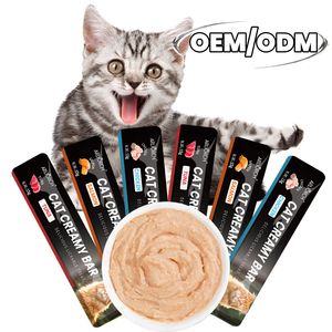 Aperitivos cremosos para gatos <span class=keywords><strong>de</strong></span> 15g al por mayor <span class=keywords><strong>de</strong></span> fábrica, sabores nutricionales <span class=keywords><strong>de</strong></span> <span class=keywords><strong>pollo</strong></span>, salmón, atún, se acepta comida húmeda personalizada para mascotas - Product Image 1
