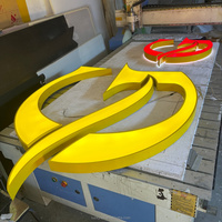 Enseigne LED 3D extérieure en acrylique avec logo éclairé, lettres métalliques rétroéclairées pour entreprise et magasin
