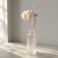 Fleur de lotus en bois de Sola de 8 cm, naturelle, faite à la main, séchée, décoration d'intérieur écologique pour la remise des diplômes, la fête des pères, la fête des mères, Noël