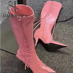 Nuovi Stivali da Donna alla Moda al Ginocchio con Suola Spessa, Tacco a <span class=keywords><strong>Zeppa</strong></span>, Invernali, Pelosi, con Tacco Alto - Product Image 5