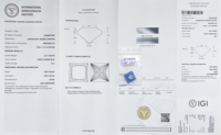 Starsgem - Diamante Azul Intenso de Corte Princesa de 2.5 Quilates Cultivado en Laboratorio, Certificado IGI, Excelente Calidad, para Joyería