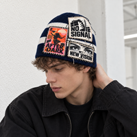 Bonnets personnalisés DYMF avec logo, patchs appliqués effilochés, style gothique punk, bonnets tricotés amples unisexes, vente en gros