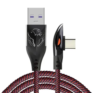 5A 고속 충전 독수리 헤드 디자인 충전 및 재생 중 영리한 디자인 USB Type-c 데이터 케이블