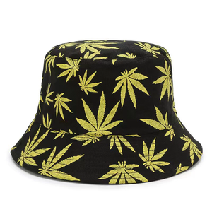 Cappello da Pescatore Reversibile Personalizzato con Stampa Foglia di Marijuana Verde, Moda Femminile per Strada e Hip Hop - Product Image 5