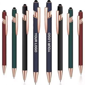 Rubber Rose Gold Parts Metal Stylus Touch Ball <b>Pen</b> With Printed Laser Engraved Custom Brand Logo for Office Business Promo <b>Gift</b> - Product Image 5