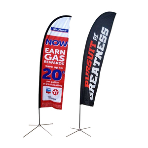 Venta al por mayor Tienda en línea Colorido Pluma grande Impresión voladora Bandera de playa promocional Publicidad <span class=keywords><strong>Banner</strong></span> telescópico - Product Image 1