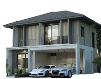 Villa préfabriquée de luxe en acier léger, style européen, 2 étages, 4 chambres, maison modulaire écologique, appartement avec salon