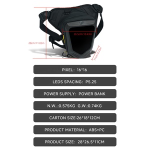 Tas Pinggang Motor Pria Anti Air LED, Tas Samping Sepeda Motor, Tas Selempang Pinggang Ponsel Pintar DIY, Tas Pinggang Motor - Product Image 3