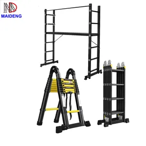 3.8Meter Echelle Telescopique Met En131 Chinese Zilveren Aluminium Vouwladder Gratis Reserveonderdelen, Retour En Vervanging 5M