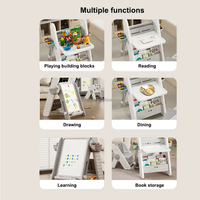 VSUCH Table de jeu et de rangement tout-en-un pour enfants avec base de construction compatible table et chaises pliables pour enfants
