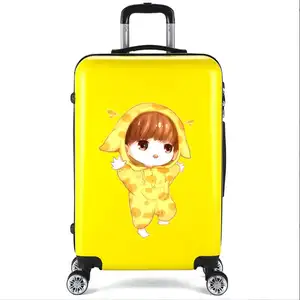 YX16904 YoiXin优质ABS行李箱拉杆箱旅行行李袋20 ”定制图案平板行李箱