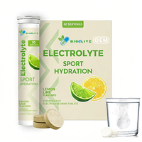 Comprimés effervescents électrolytiques saveur citron et citron vert, boisson énergétique d'hydratation sportive, supplément portable, vente en gros OEM