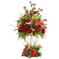 Support à fleurs géométrique en fer forgé de style festif européen, accessoires décoratifs fabriqués en Chine pour tables de mariage