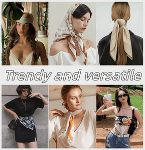 <span class=keywords><strong>DLS</strong></span> Fashion 70x70 Foulard carré floral tendance, motif pois, luxe, pour femme - Product Image 5