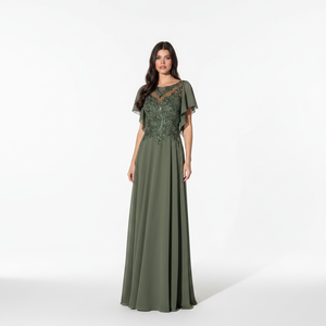 Order Online Olive Green Evening Dresses Crystal Embellished Elegance |  Alibaba.com