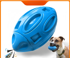 Yüksek kaliteli çevre dostu köpek oyuncak topu patlamalar kauçuk ses Rugby yüksek dayanıklılık moda Molar Bite dayanıklı Pet oyuncak - Product Image 2