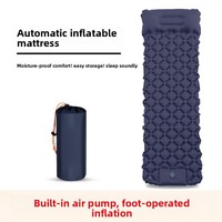 Matelas de camping gonflable transfrontalier pour l'extérieur avec pompe à pied, gonflage automatique, motif pressé, en TPU, avec oreiller