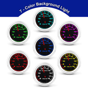 Voltmètre de voiture 2'' 52mm avec rétroéclairage LED sept couleurs, type pointeur 12V, affichage LCD 8~18V, état neuf - Product Image 5