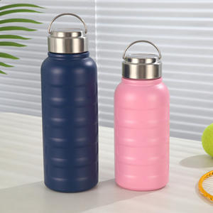 Logo personnalisé 750ml 1000ml Tasse en acier inoxydable 304 à double paroi Bouteille d'eau de sport de grande capacité avec poignée - Product Image 2