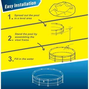 Jilong avenli 12015v63 Vòng khung trên mặt đất Hồ bơi gia đình PVC hồ bơi ngoài trời 3.05m x 76cm - Product Image 5