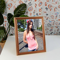 Bingkai Foto Persegi Panjang PS Embossed Modern dengan Tepi Dekoratif, Ukuran/Warna Dapat Disesuaikan, Pencetakan CMYK/UV/Silk Screen, Model LEADER 3128