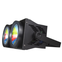 Projecteur LED COB 200W à 2 Faisceaux, Blanc Chaud 2-en-1/RGBW, Contrôle DMX512, en Alliage d'Aluminium, pour Scène et Public, Idéal pour DJ et Mariages