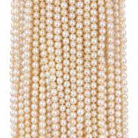 Perles de culture d'eau douce naturelles de 8-9 mm, forme riz, jaunes, perles en vrac pour bijoux, perles d'eau douce irrégulières, brin de perles