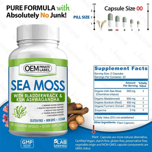 OEM/ODM Sea Moss Pills Certified Irish <strong>Seamoss</strong> Capsules Bladderwrack Irish Sea Moss Capsules - Product Image 2