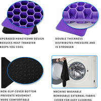 Coussin de siège ergonomique en gel violet de qualité supérieure 8610 avec base antidérapante pour une assise prolongée, coussin de siège en gel nid d'abeille