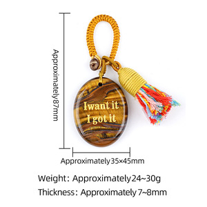 Porte-clés en pierre de palmier en agate naturelle avec citation <span class=keywords><strong>positive</strong></span> gravée, breloque de sac à pompon, pendentif de voiture pour la pleine conscience, cadeaux spirituels - Product Image 6