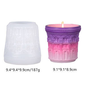 แจกันแจกันทรงกระบอกทำจากเรซินปูนฉาบด้วยทำจากยางเรซินทรงภาพสถาปัตยกรรมแบบบาร็อคสวยงามใช้งานง่าย - Product Image 2