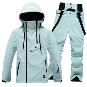 Ensemble de Combinaison de Ski Unisexe pour Femmes et Hommes, Veste Imperméable et Pantalon à Bretelles Isolés, <span class=keywords><strong>Tenue</strong></span> d'Hiver pour le Ski et le Snowboard - Product Image 1