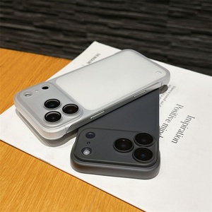 Hard Pc Magnetic Phone case for iphone 17 Pro Max Matte for iphone 17 Frameless Tpu Bumper with Glass <b>Lens</b> <b>Protector</b> case - Product Image 5
