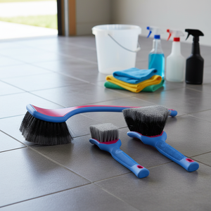 Ensemble de brosses de detailing automobile professionnel TB-K001, 3 pièces, manches longs/moyens/courts, poils ondulés/divisés/finis, poignées contrastées PP+TPR - Product Image 5