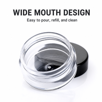 Pot de voyage mini vide en plastique PS transparent, écologique, 5g, 10g, 15g, pour baume à lèvres, crème contour des yeux, échantillon cosmétique, avec bouchons