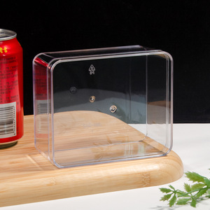 Caja de plástico transparente rectangular de calidad alimentaria con tapa de 583 ml, contenedor con esquinas redondeadas para almacenamiento de refrigerios, dulces y alimentos. - Product Image 2