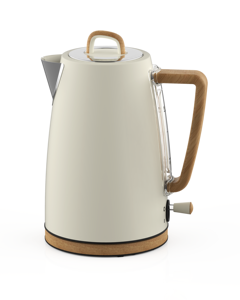 Ivory Wood Grain Retro Electric <b>Kettle</b> 1.7L Stainless Steel <b>Water</b> <b>Kettle</b> with Washable <b>Filter</b> Dry Boil Protection - Product Image 2