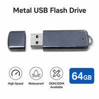 Clé USB Métallique Personnalisée avec Logo et Trou pour Porte-clés, Clé USB Promotionnelle à Faible MOQ, Cadeau d'Affaires, Clé USB en Gros OEM en Métal
