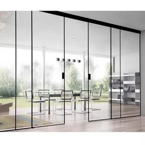 Portes coulissantes intérieures de prix d'usine, profil en aluminium enduit de poudre avec la conception d'isolation phonique - Product Image 1