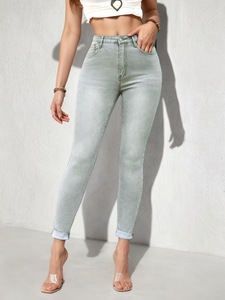 Wholesale Best-Selling Women's Denim <b>Jeans</b> Skinny Slim Fit High-<b>Waisted</b> <b>Elasticated</b> Flare Pants - Product Image 3