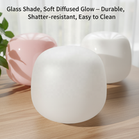Abat-jour en verre givré transparent fait main, style minimaliste, mi-siècle, chinois, européen, côtier, scandinave